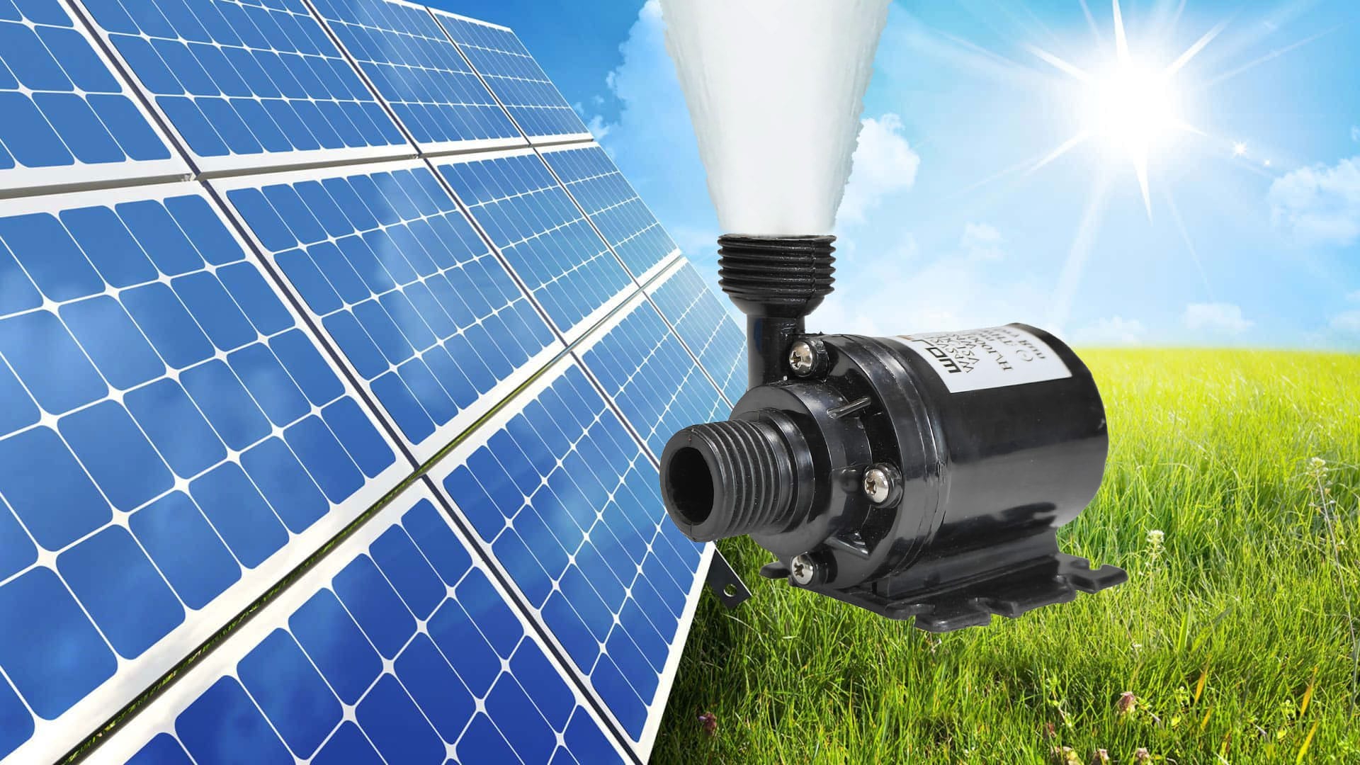 Slide-2 Water pump with solar background