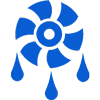 fan and water drops logo rigloop