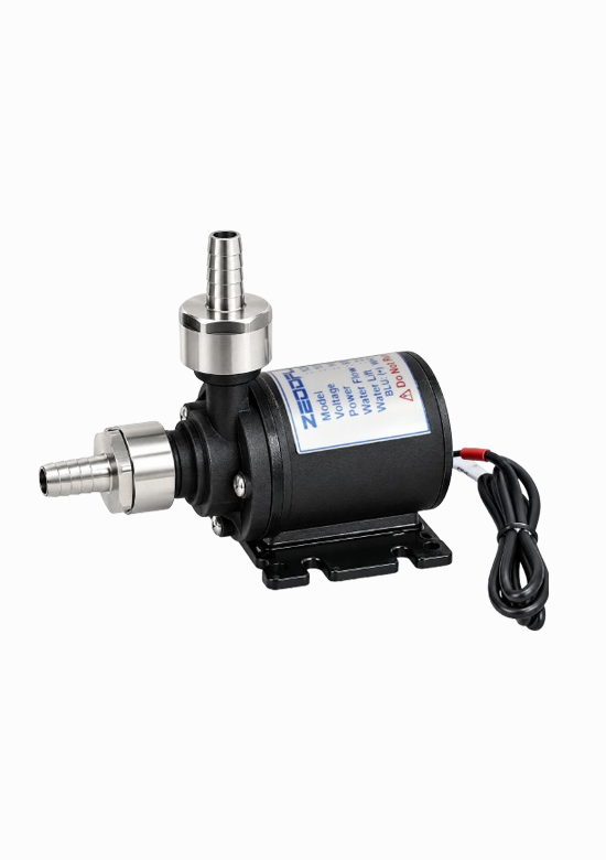 zeddflow pump with stainless steel 9 mm barbed adaptors